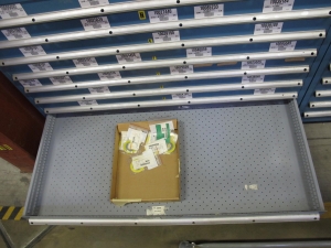 LISTA HEAVY DUTY 9-DRAWER PARTS CABINET W/ CONTENTS (W-50) LOADING & HANDLING FEE $25-